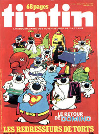 Couverture de Nouveau Tintin 222 en France et du numro 50/79 en Belgique

