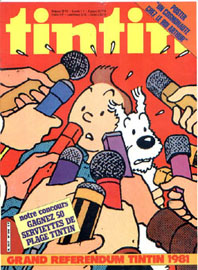 Couverture de Nouveau Tintin 298 en France et du numro 21/81 en Belgique
