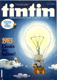 Couverture de Nouveau Tintin 396 en France et du numro 15/83 en Belgique
