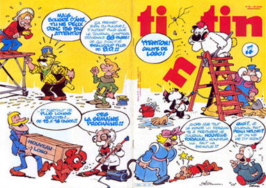 Couverture de Nouveau Tintin 420 en France et du numro 39/83 en Belgique
