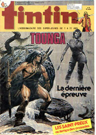 Couverture de Nouveau Tintin 453 en France et du numro 20/84 en Belgique
