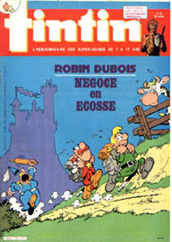 Couverture de Nouveau Tintin 458 en France et du numro 25/84 en Belgique
