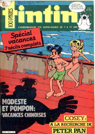 Couverture de Nouveau Tintin 459 en France et du numro 26/84 en Belgique
