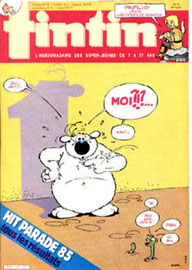Couverture de Nouveau Tintin 525 en France et du numro 40/85 en Belgique
