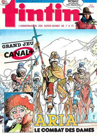 Couverture de Nouveau Tintin 576 en France et du numro 39/86 en Belgique

