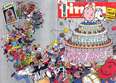 Couverture de Nouveau Tintin 580 en France et du numro 43/86 en Belgique
