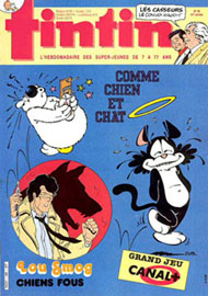 Couverture de Nouveau Tintin 586 en France et du numro 49/86 en Belgique

