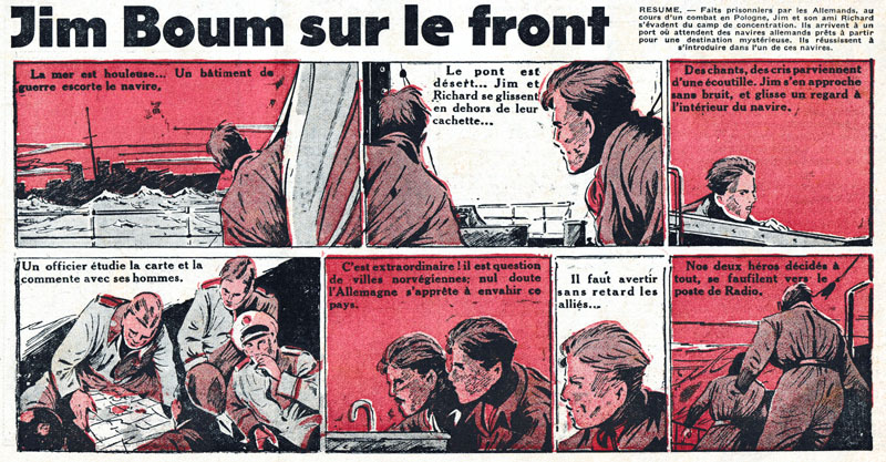 MARIJAC,  Jim Boum sur le front  in Curs Vaillants n 23 (9 juin 1940)