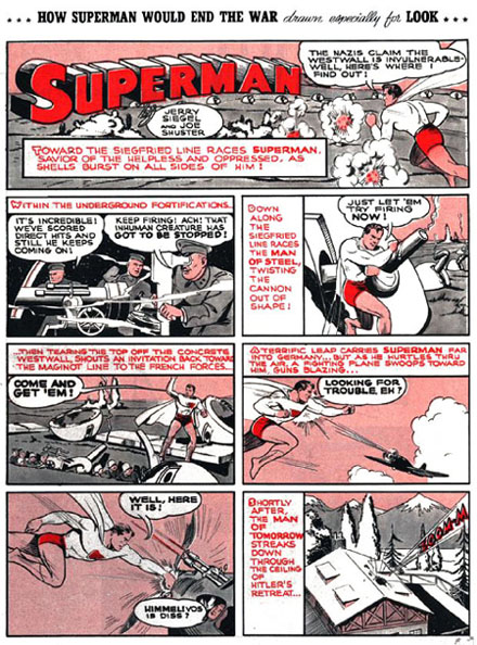 SIEGEL(Jerry), SHUSTER (Joe),  How Superman would end the war in Look Magazine (27 fvrier 1940)