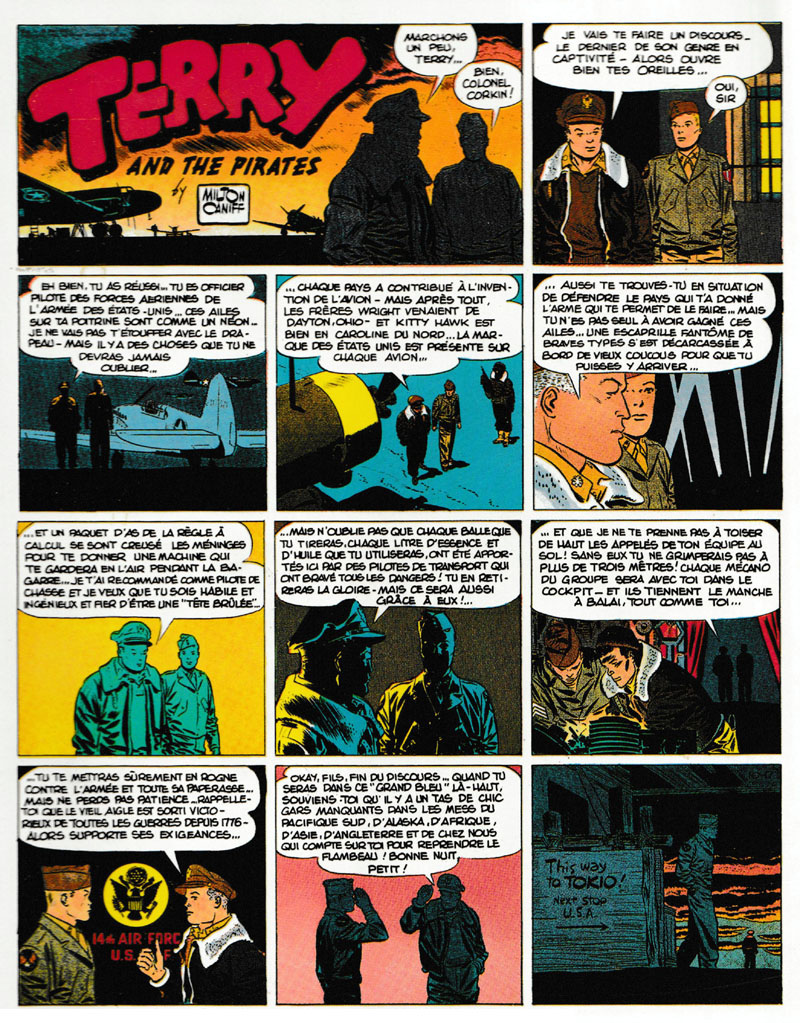 CANIFF (Milton),  Terry et les pirates  (planche du dimanche du 17 octobre 1943)