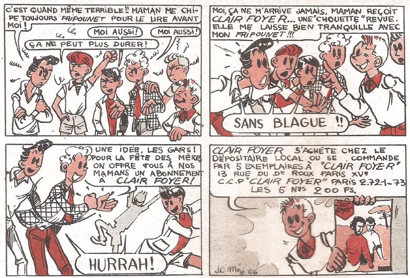 Jean-Claude Mzires : publicit pour la revue Clair foyer