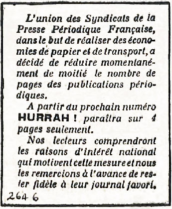 Annonce dans le numro 264