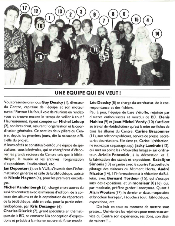 L'�quipe du CBBD en 1988