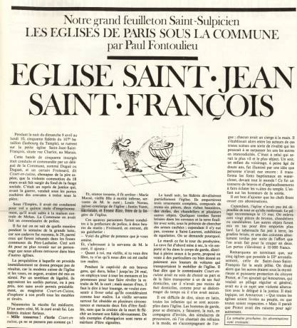 Eglises de Paris sous la commune