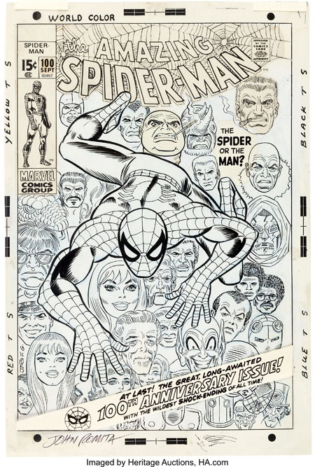 John Romita Sr et Frank Giacoia CV de Amazing Spider-Man 100 - Marvel 1971