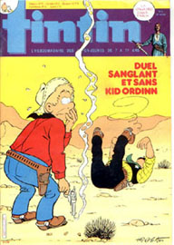Couverture de Nouveau Tintin 441 en France et du numéro 08/84 en Belgique
