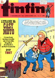 Couverture de Nouveau Tintin 449 en France et du numéro 16/84 en Belgique
