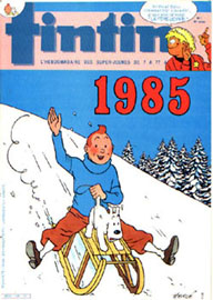 Couverture de Nouveau Tintin 486 en France et du numéro 01/85 en Belgique
