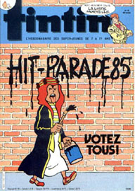 Couverture de Nouveau Tintin 505 en France et du numéro 20/85 en Belgique
