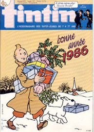 Couverture de Nouveau Tintin 538 en France et du numéro 01/86 en Belgique

