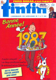 Couverture de Nouveau Tintin 590 en France et du numéro 01/87 en Belgique
